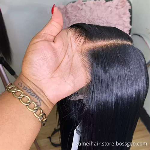 Virgin Brazilian Raw Hair Silk Straight 13x4 Lace Front Hair Wigs Bone Straight Human Hair